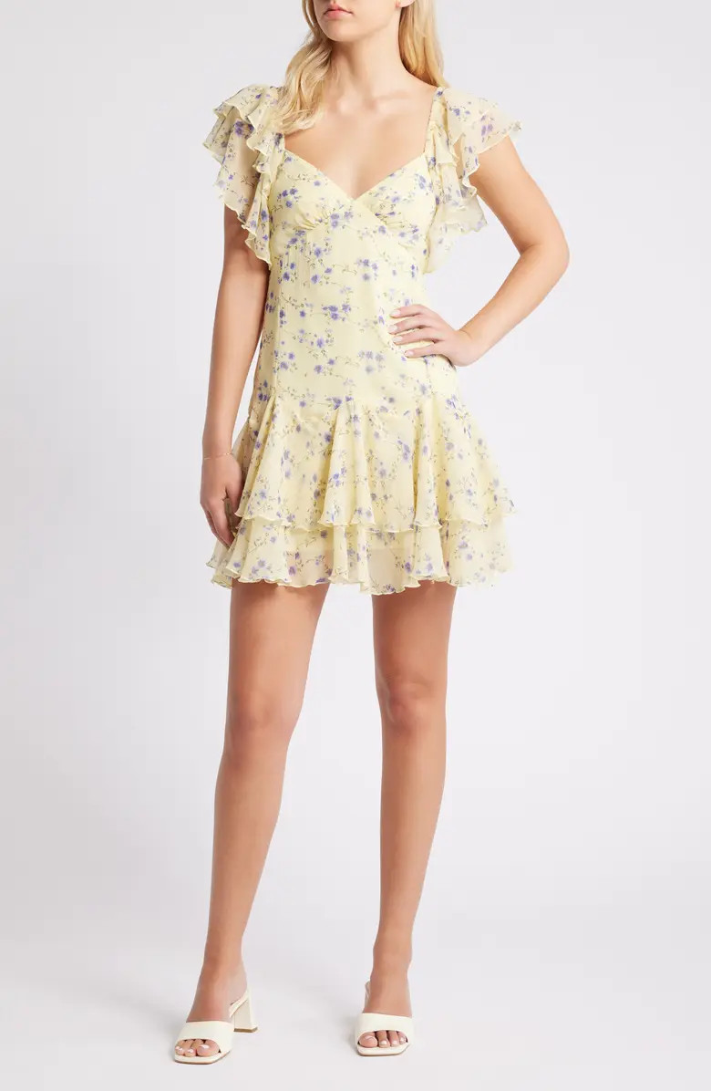 Topshop Floral Ruffle Mini Sundress | Nordstrom | Nordstrom