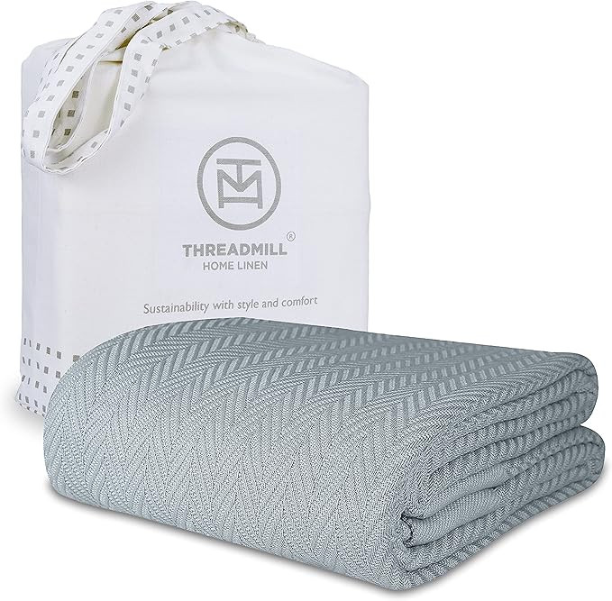 Threadmill Luxury Cotton Blankets for King Size Bed | All-Season Cozy 100% Cotton King Size Blank... | Amazon (US)