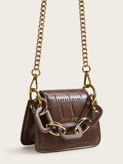 Chain Strap Flap Satchel Bag | SHEIN