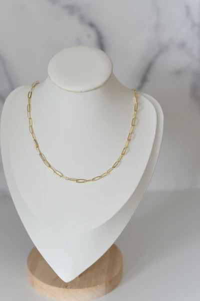 Karleigh paperclip necklace 18k gold plated small | Bella Rey Designs