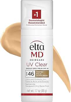 EltaMD UV Clear Face Sunscreen SPF 46, Oil-Free Sunscreen with Zinc Oxide, Dermatologist Recommen... | Amazon (US)