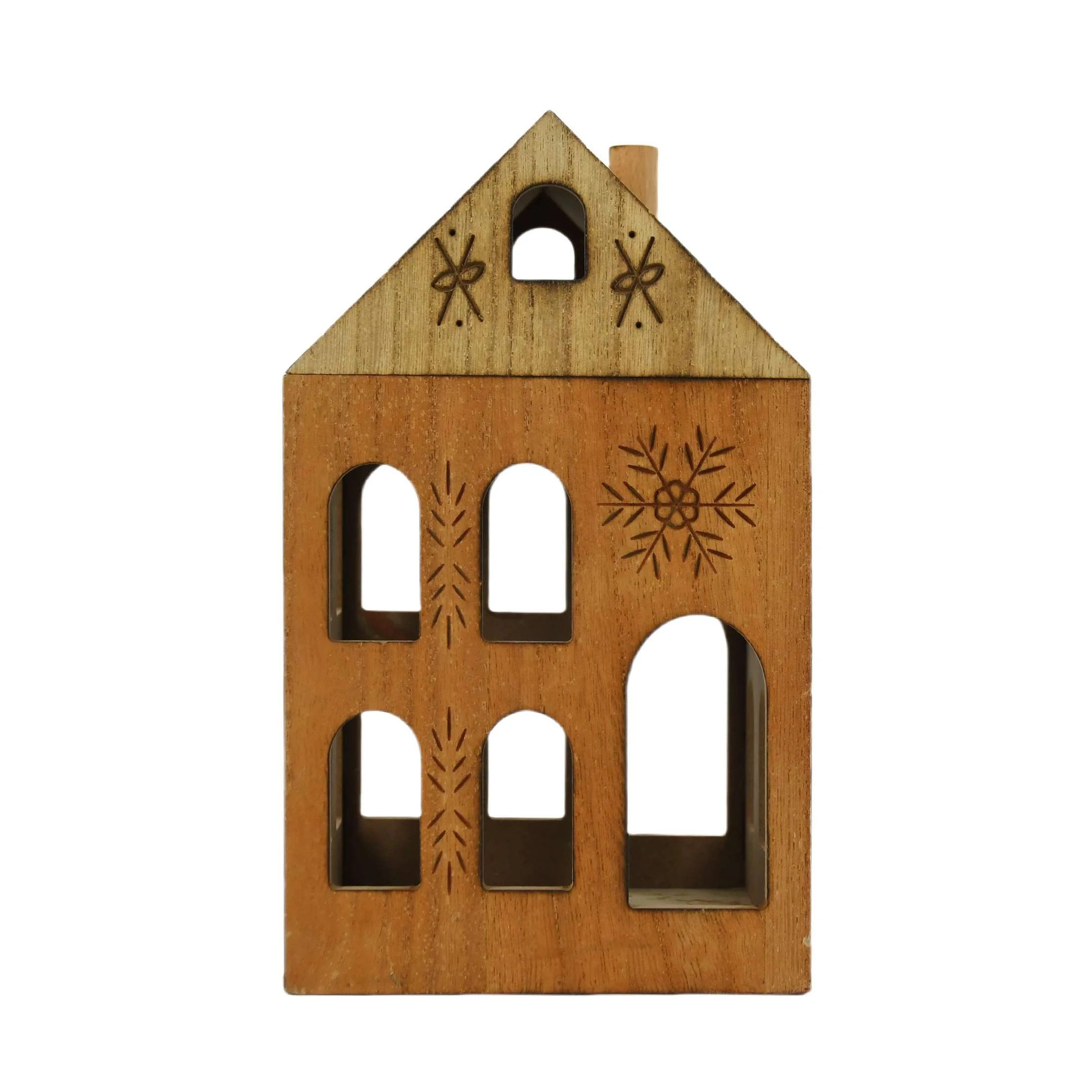 Holiday Time 9.25" Christmas Warm Wishes Large Wood House Decor, Brown | Walmart (CA)