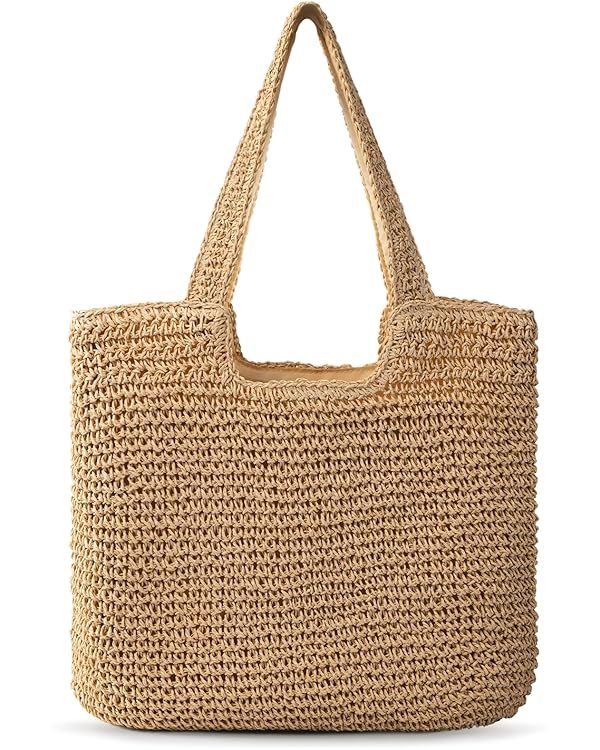 Trifabricy Beach Bag, Large Beach Bag for Women, Woven Straw Beach Tote Bag Waterproof, Weaving S... | Amazon (US)