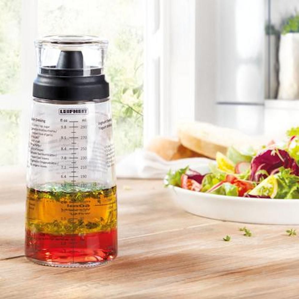 HOUSEHOLD ESSENTIALS Glass 10.1 oz. Clear with Lid Salad Dressing Shaker | The Home Depot