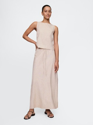 Linen-Blend Midi Skirt | Gap (CA)