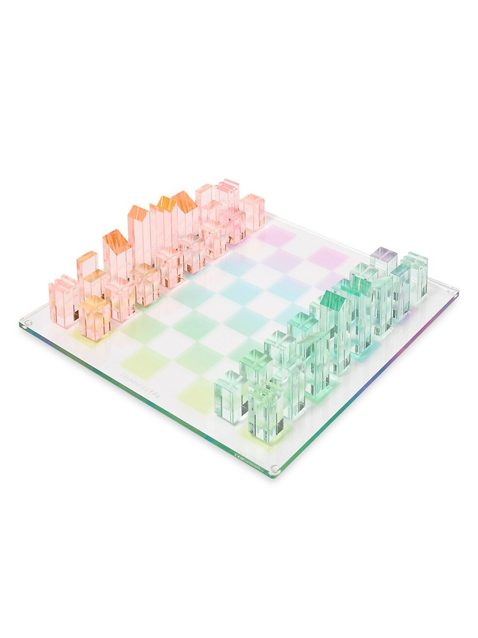 Game On Lucite Aurora Chess & Checkers Set | Saks Fifth Avenue