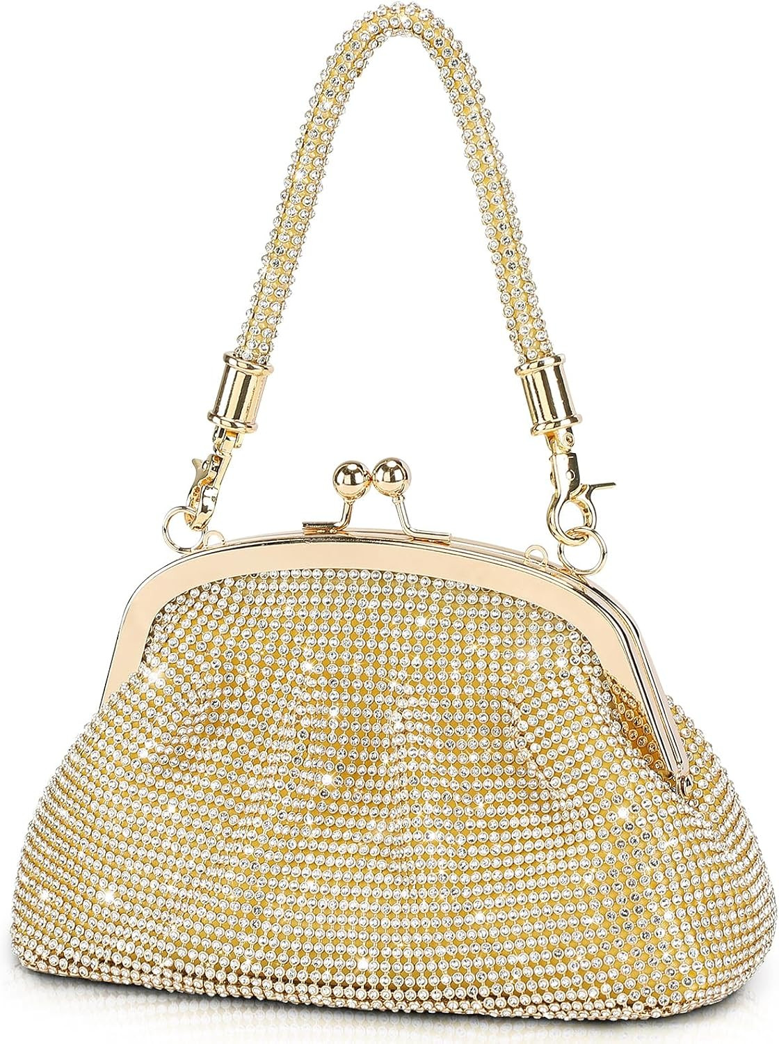 UBORSE Silver Rhinestone Clutch Evening Bag Handbag Women | Amazon (US)