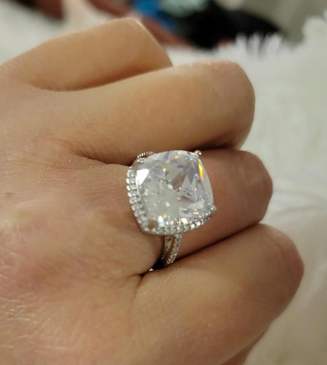 Gargantuan cubic zirconia and sterling silver ring | Etsy (US)