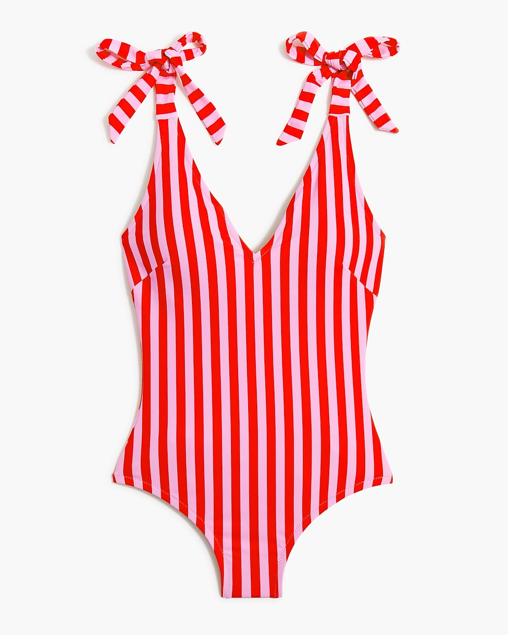 Striped tie-shoulder one-piece swimsuit | J.Crew Factory