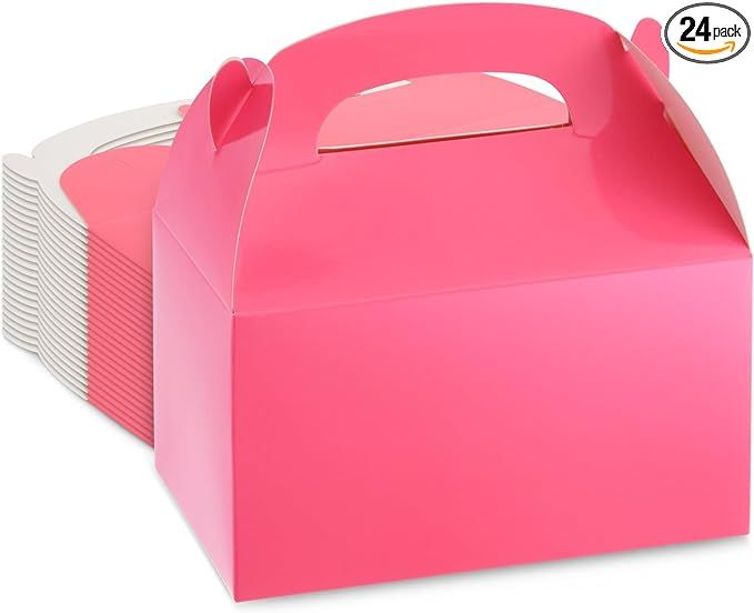 BLUE PANDA 24-Pack Pink Gable Boxes - Pink Party Boxes for Kids Birthday, Party Favors, Candy, Go... | Amazon (US)