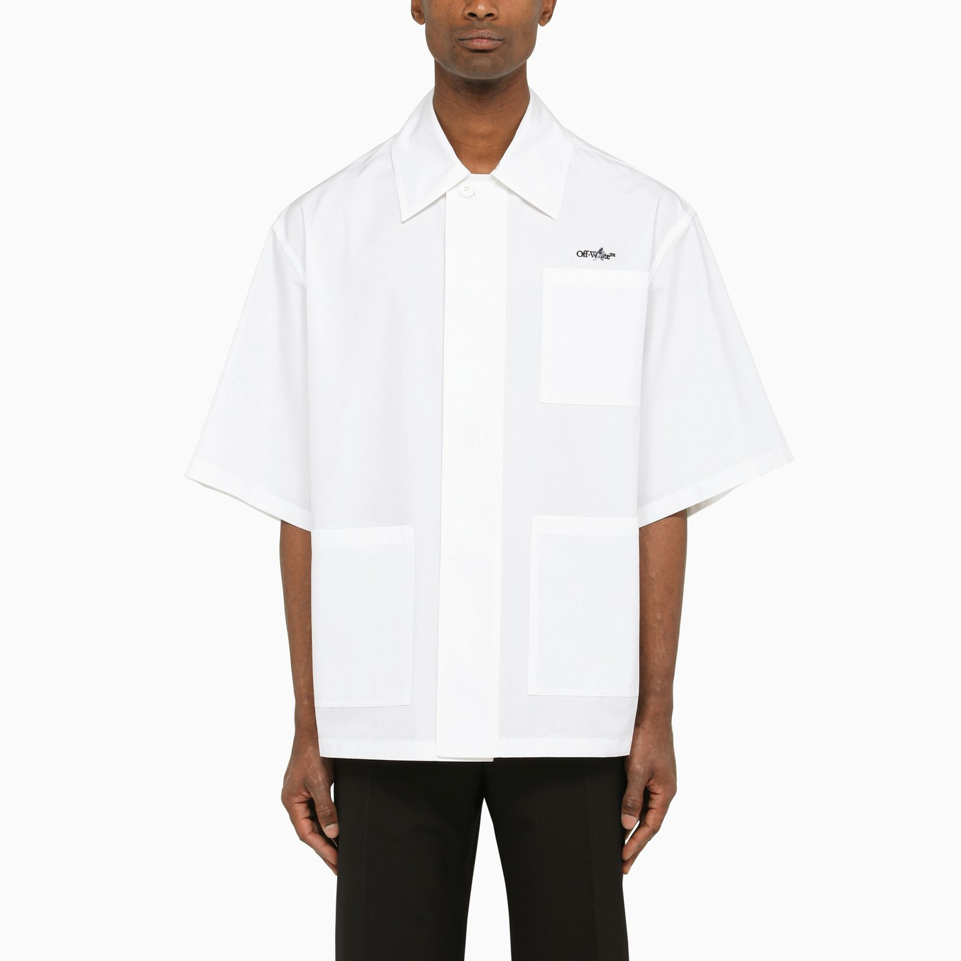 Wide white poplin shirt | The Double F
