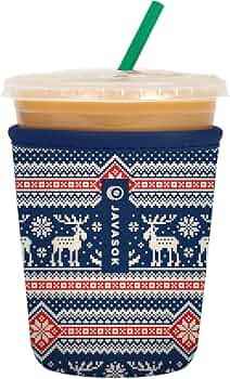 Sok It JavaSok Iced Coffee & Cold Soda Insulated Neoprene Cup Sleeve (Sweater Weather, Small: 16-... | Amazon (US)