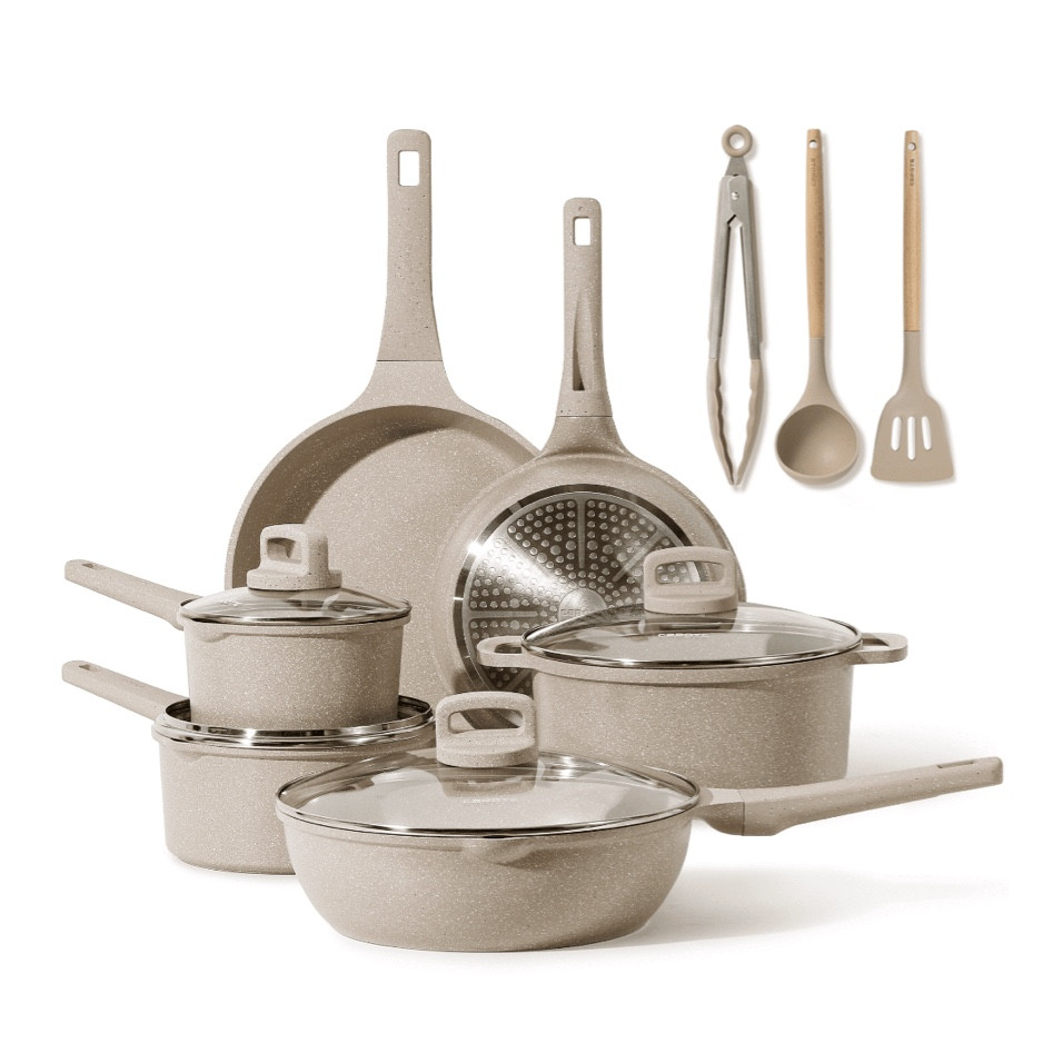 SALE! This would make a great Christmas gift!! 

house warming gift new mom wedding kitchen utensils cookware cook chef sister friend christmas black friday neutrals warm pots pans nonstick taupe flash sale deal 

#LTKHolidaySale #LTKfindsunder100 #LTKsalealert
