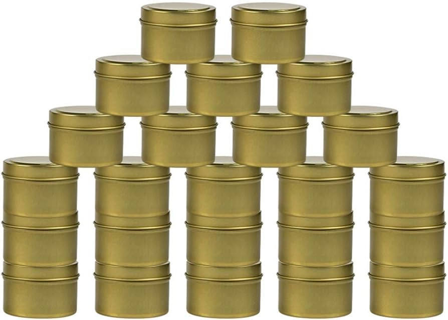 24 Pieces Candle Tin, 4 oz Holiday Candles, Candle Containers, Travel Tins, Candle Jars for Candl... | Amazon (US)