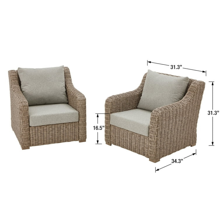 Better Homes & Gardens Bellamy Outdoor 2pk Lounge Chairs, Gray | Walmart (US)