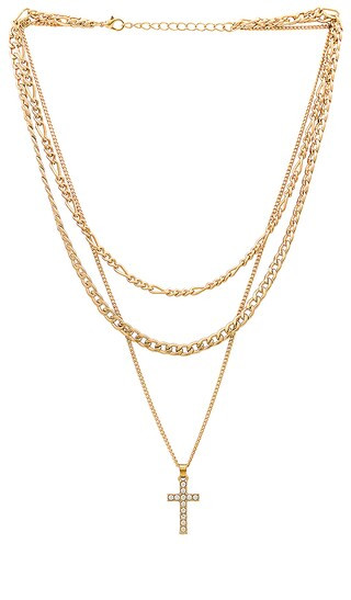 x REVOLVE Cross Layered Necklace in Gold | Revolve Clothing (Global)