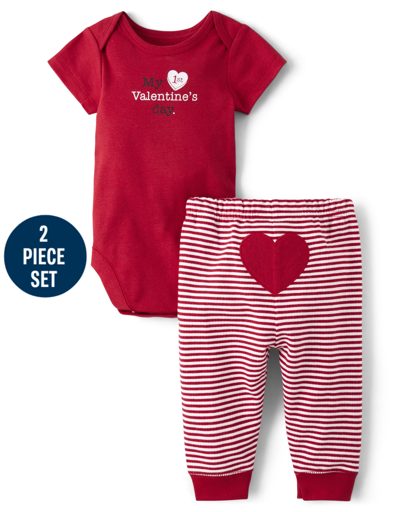 Unisex Baby First Valentine's Day 2-Piece Playwear Set - classicred | The Children's Place
