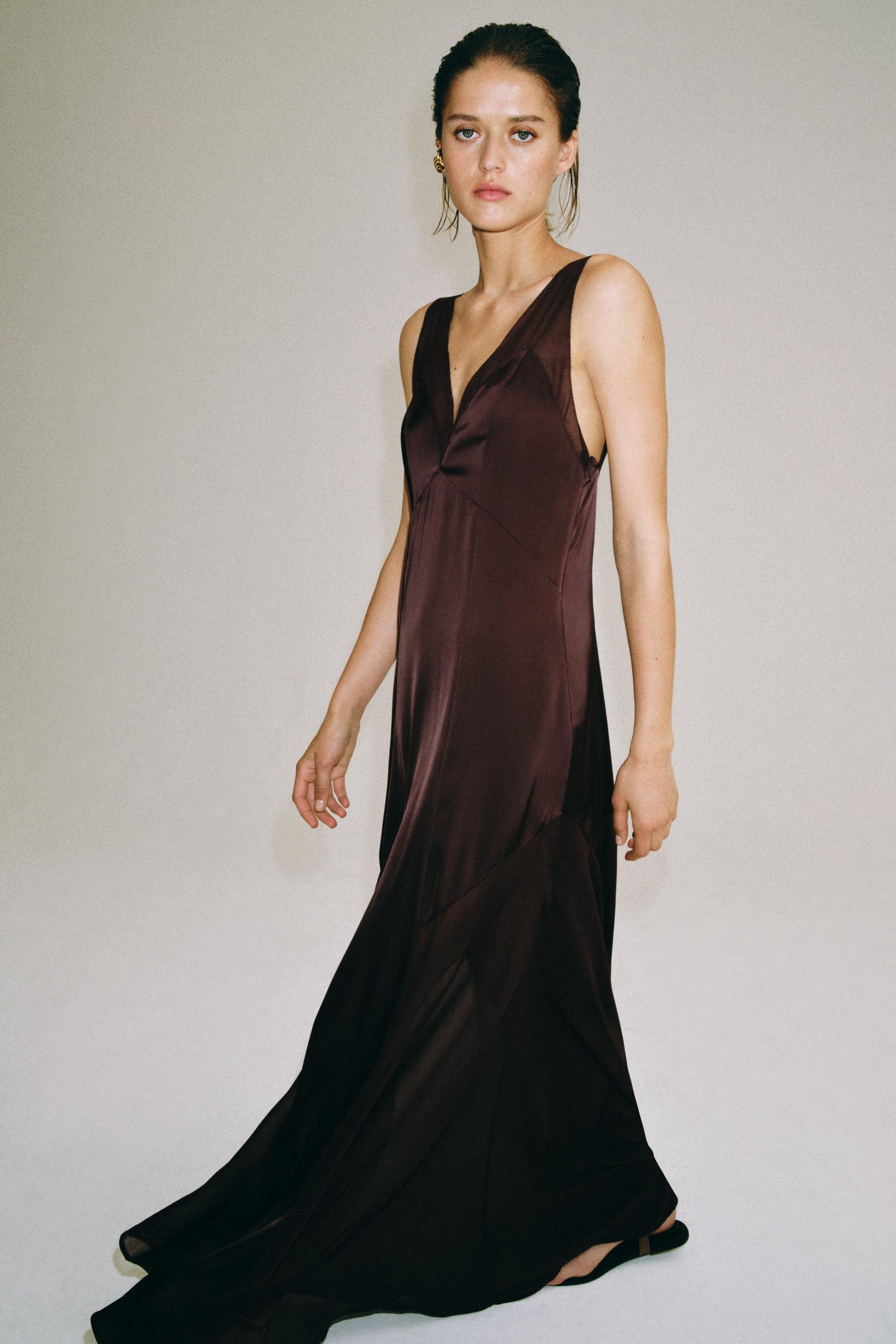 ZW COLLECTION SATIN LONG DRESS | Zara UK