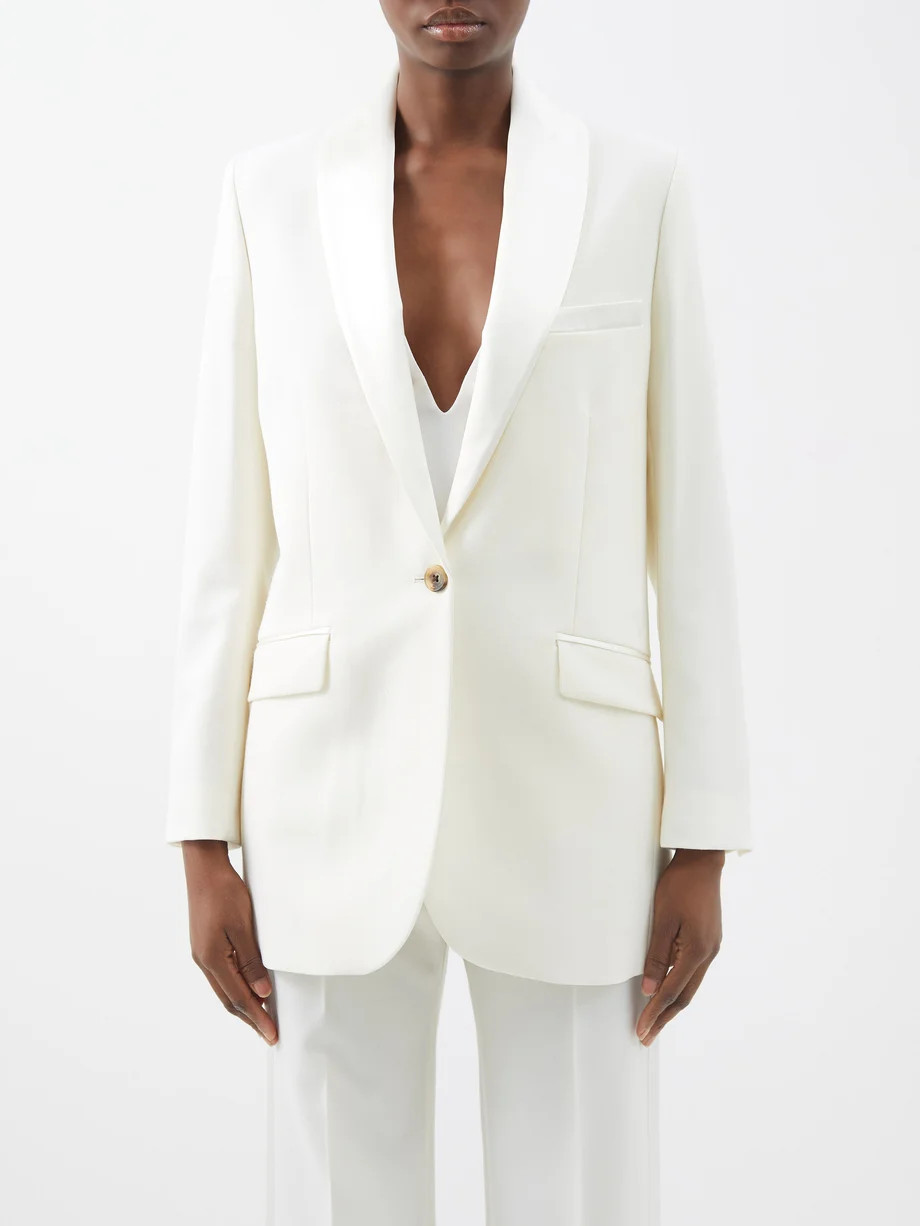 Single-breasted wool tuxedo jacket | Matches (UK)