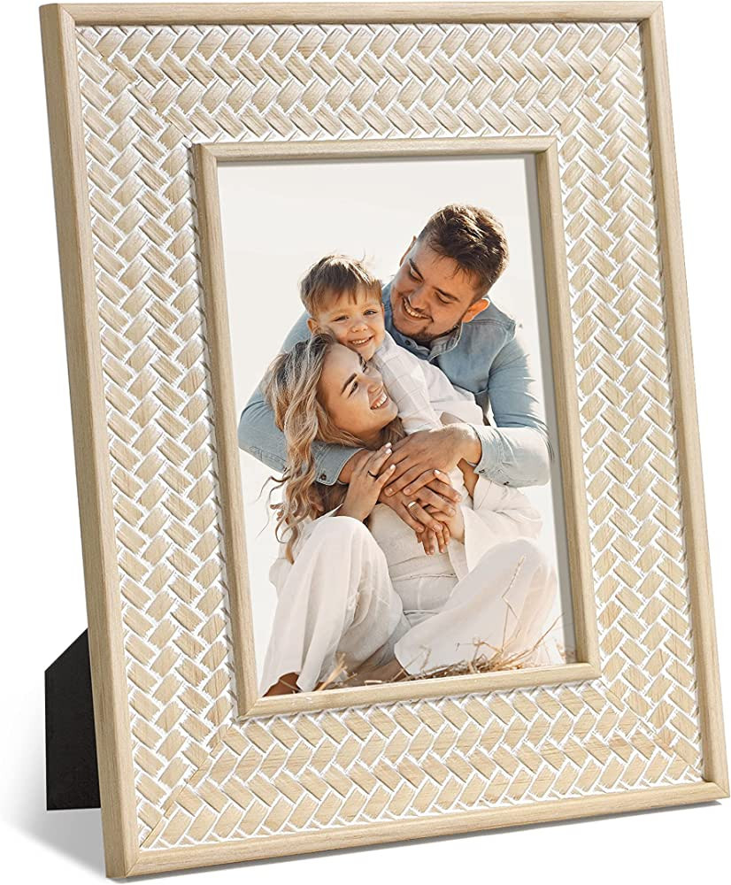 Afuly 5x7 Picture Frame Moroccan Boho Picture Frames Shabby Chic Rustic Farmhouse Photo Frame Hom... | Amazon (US)