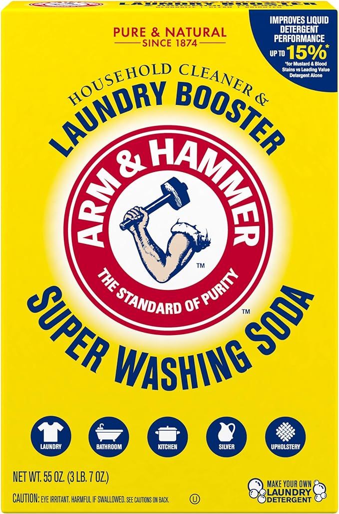 Arm & Hammer Super Washing Soda Detergent Booster & Household Cleaner, 55oz. | Amazon (US)