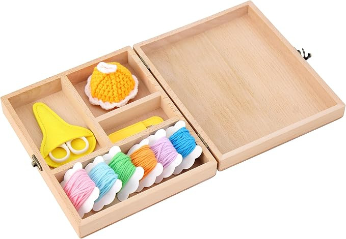 Sewing Box Montessori Practical Life Level 1 for Kids Ages 4+, Beginner Level, with Child-Safe Sc... | Amazon (US)