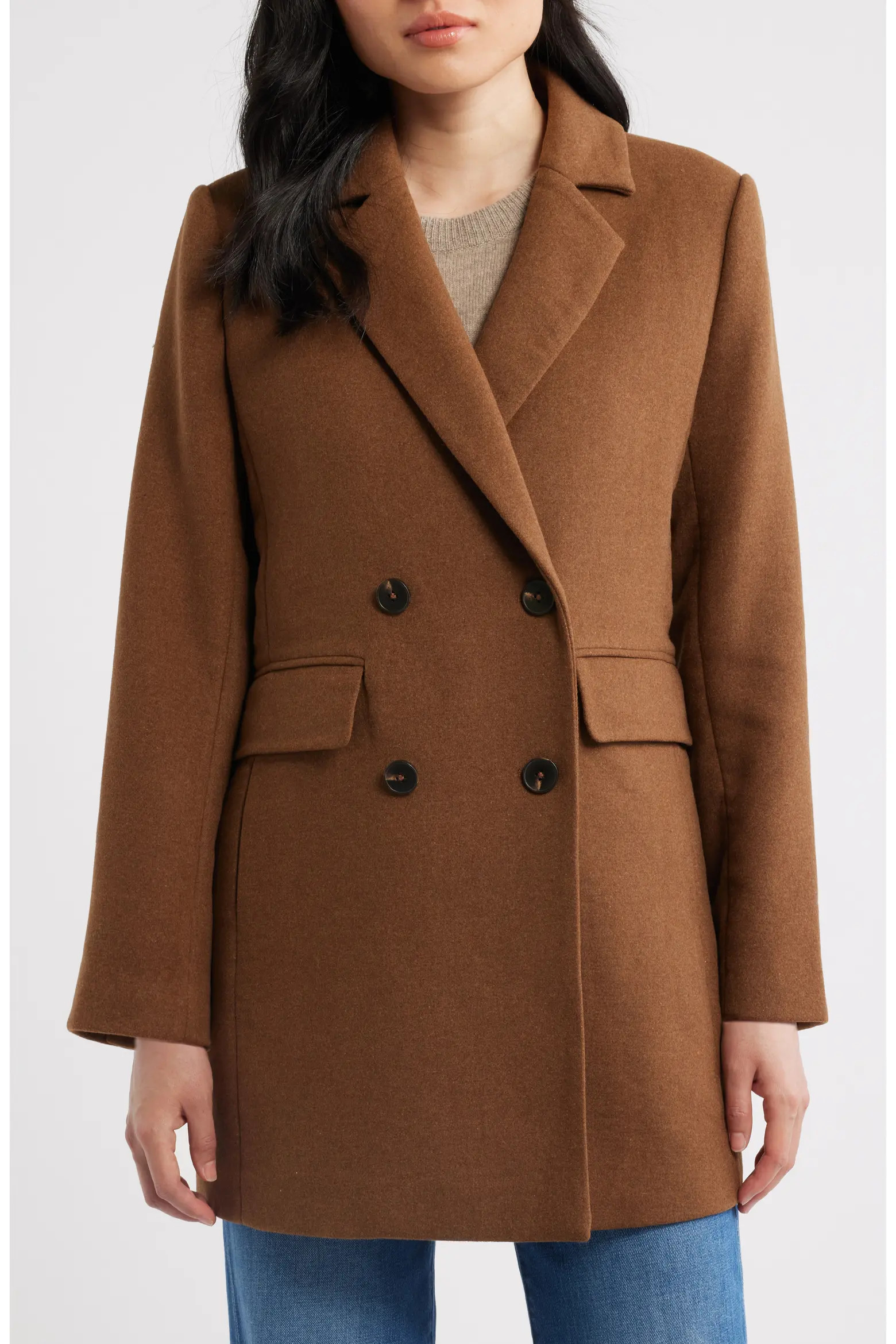 Bernardo Plaid Double Breasted Coat (Women) | Nordstrom | Nordstrom