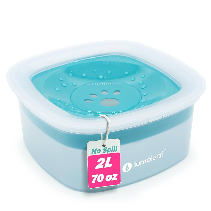 LumoLeaf No Spill Dog Water Bowl, 70oz Slow Feeder for Messy Drinkers, Keeps Long-Haired Dogs’ ... | Amazon (US)