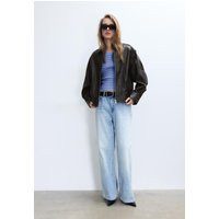 Stradivarius Oversize leather jacket Black S | Stradivarius (UK)