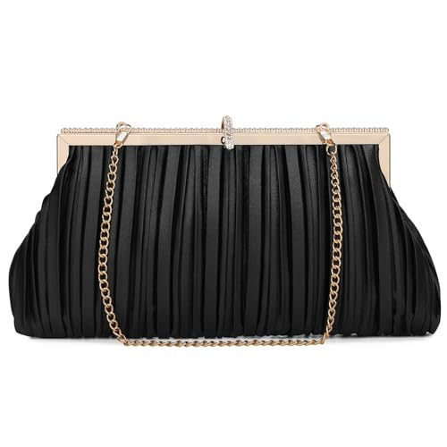 UBORSE Elegant Clutch Evening Bags for Women (Black) | Amazon (US)