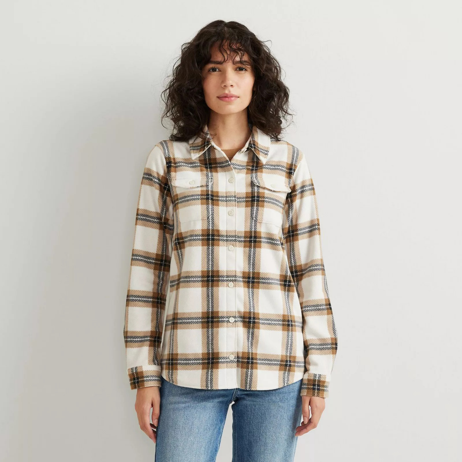 Women's Eddie Bauer Fast Fleece Shirt, Size: XS, Snow Plaid | Kohl's