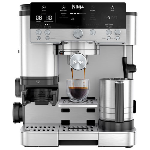 Ninja Luxe Cafe Premier Series 3-in-1 Espresso Machine with Grinder - Silver | Best Buy Canada