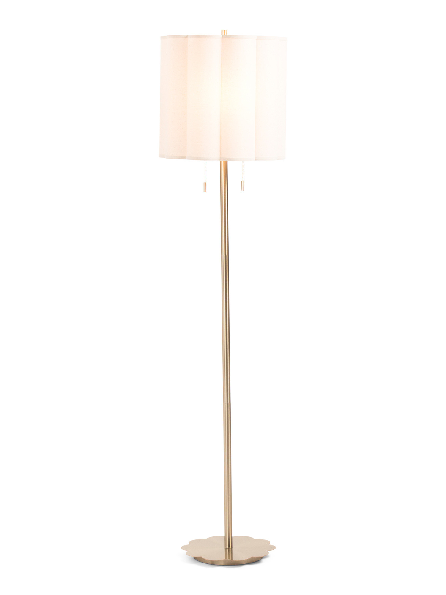 64in Double Pull Scalloped Shade Metal Floor Lamp | TJ Maxx