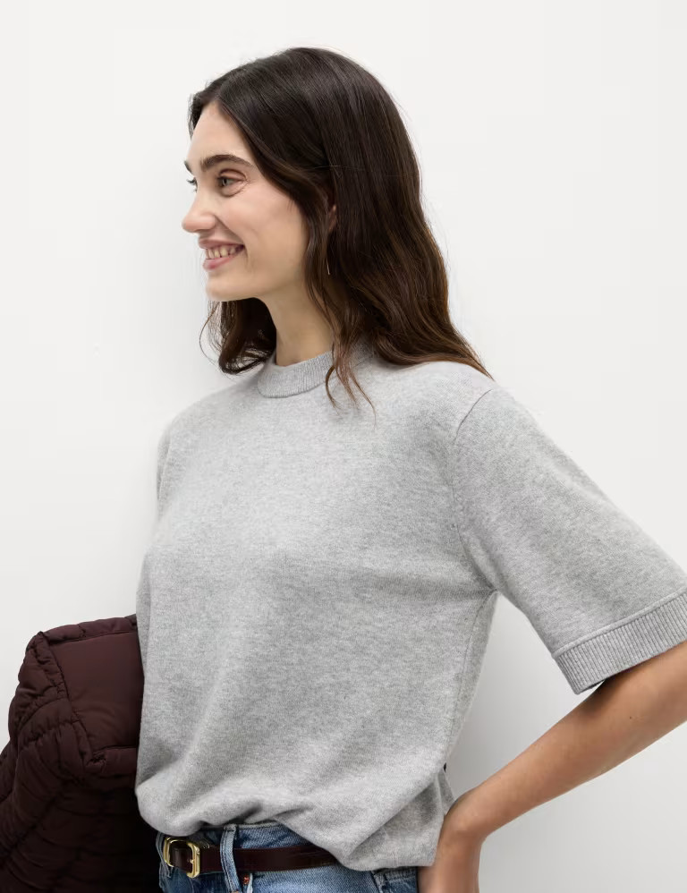 Air-Yarn Crew Neck Knitted Top | Marks & Spencer (UK)