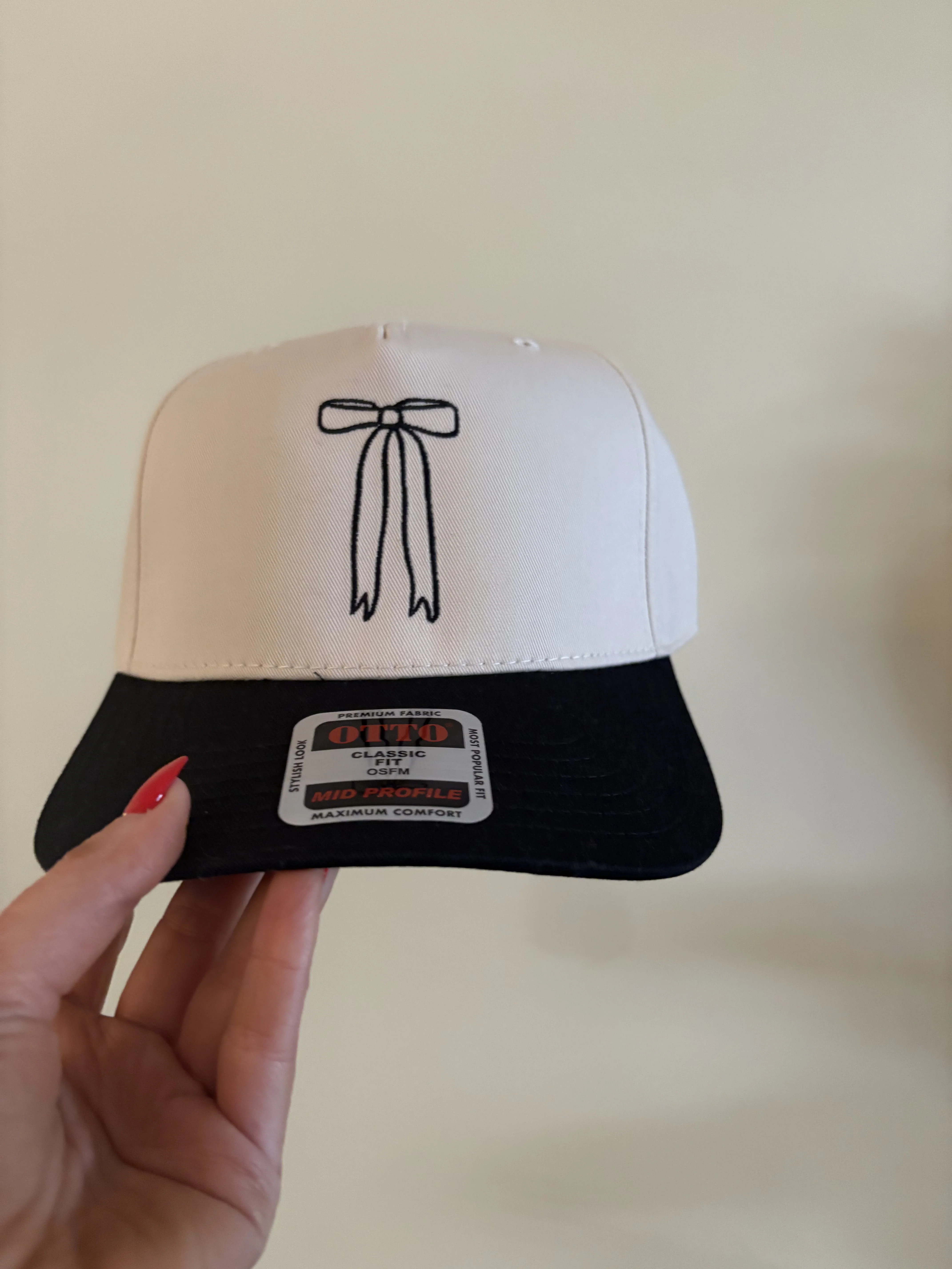 Black and white bow hat | Bows & Frills