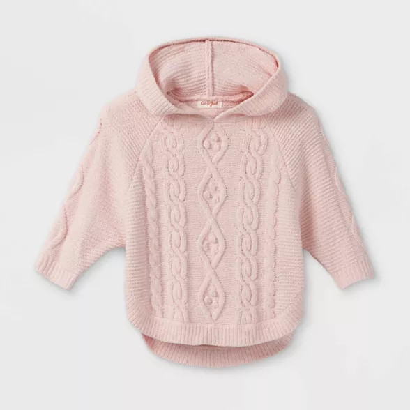 Toddler Girls' Bear Pullover Sweater - Cat & Jack™ Powder Pink 12-18M | Target