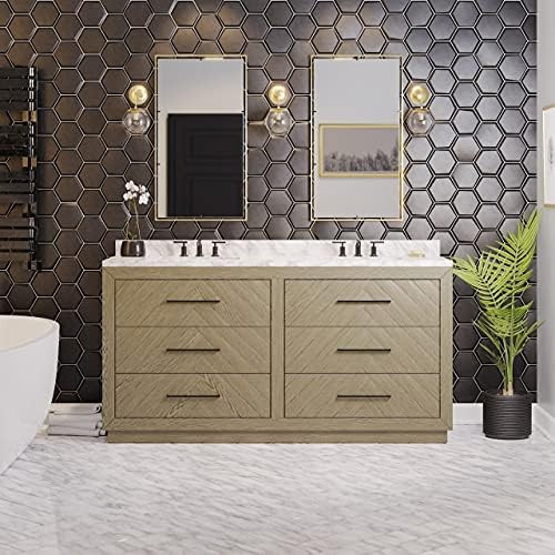Avery 72-inch Double Bathroom Vanity (Carrara/Gray Oak): Includes Gray Oak Cabinet with Stunning ... | Amazon (US)