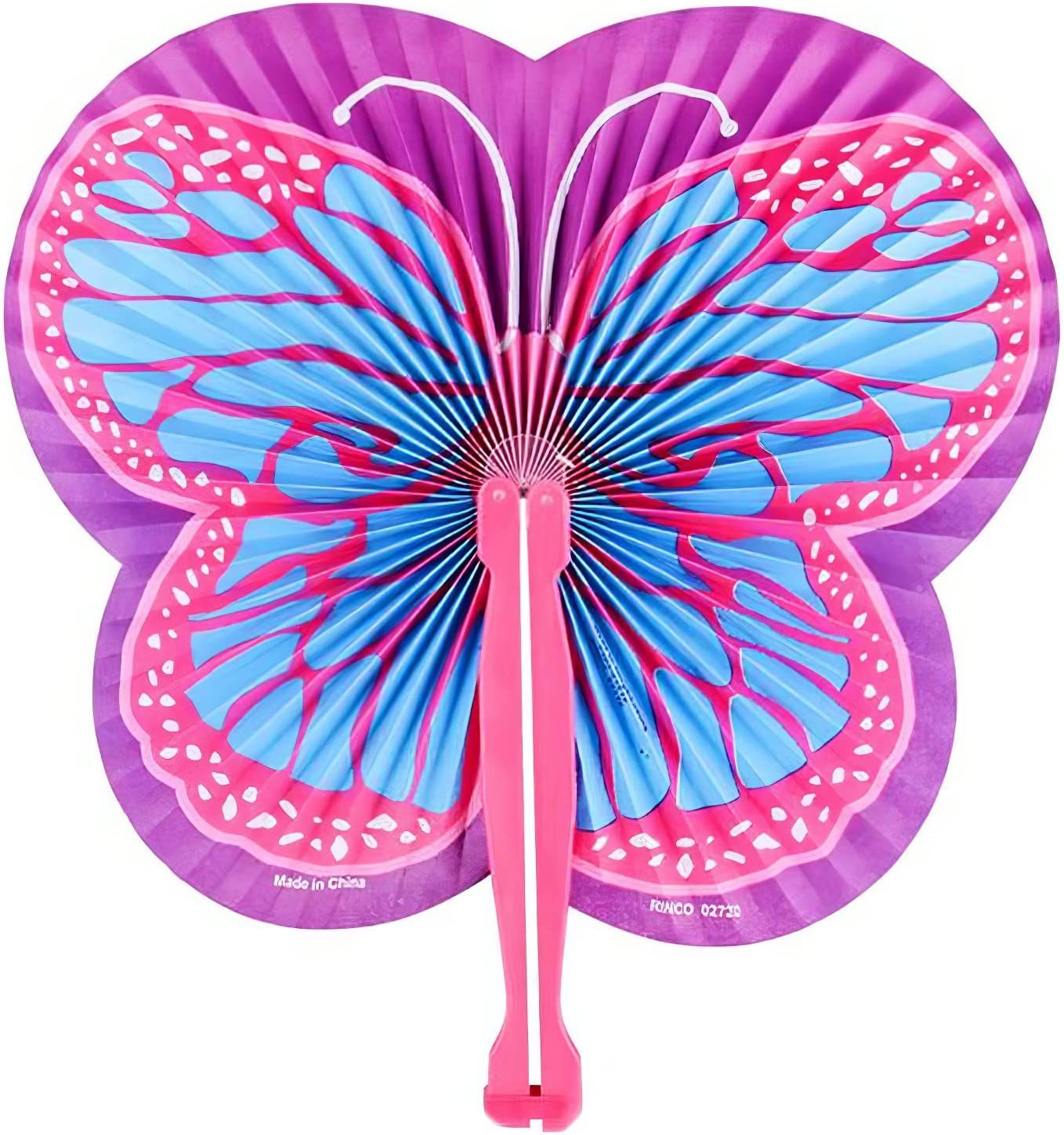 ArtCreativity 9.5 Inch Handheld Butterfly Folding Fans - Pack of 12 Foldable Fans in Assorted Col... | Amazon (US)