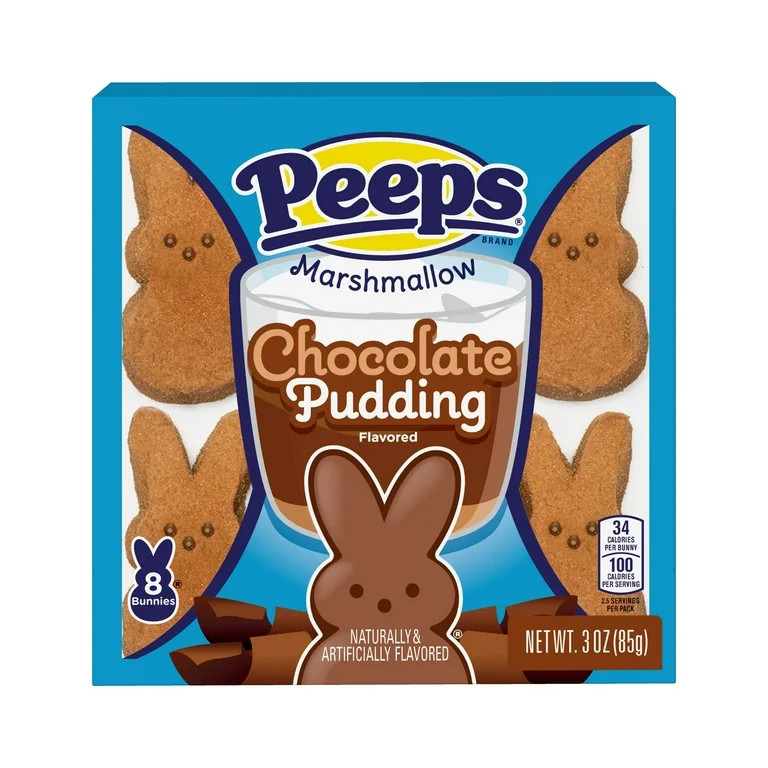 PEEPS, Chocolate Pudding Flavored Marshmallow Bunnies Easter Candy, 8 Count. (3.0 Ounces) | Walmart (US)