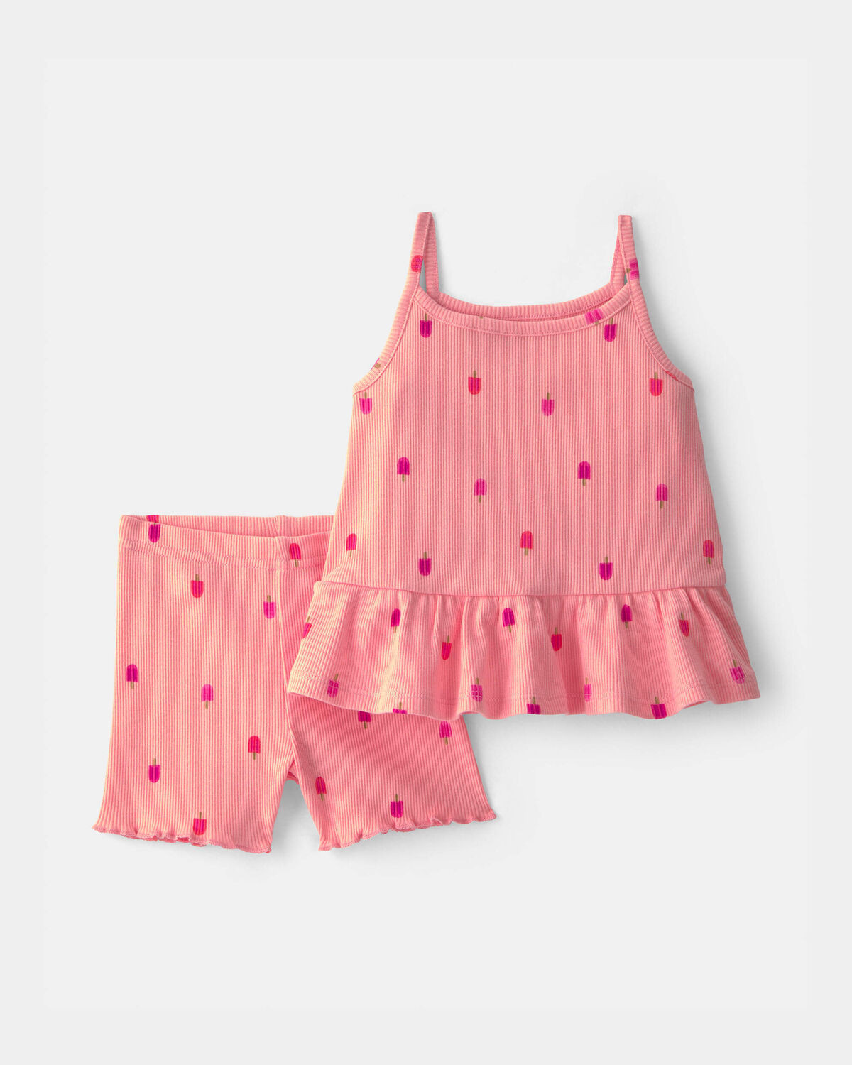Baby Girl 2-Piece Popsicle Top & Short Set - Pink | Carter's | Carter's Inc