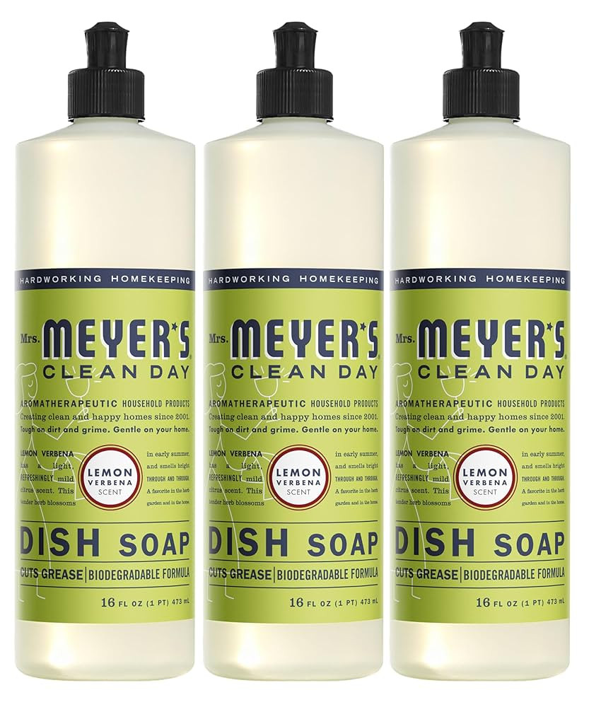 MRS. MEYER'S CLEAN DAY Liquid Dish Soap, Biodegradable Formula, Lemon Verbena, 16 fl. oz - Pack o... | Amazon (US)