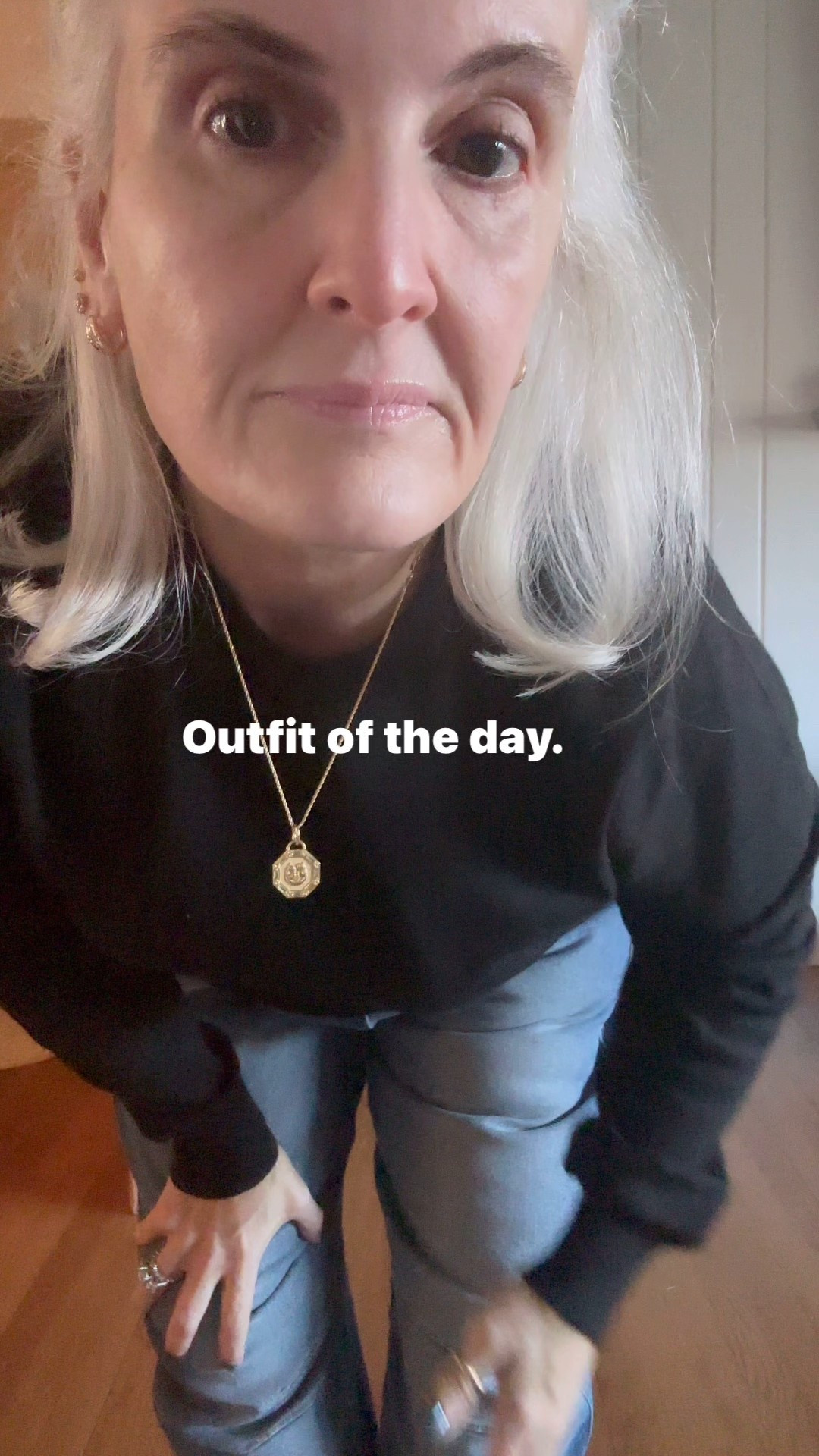 A slight barrel jean but comfy as well !  This basic black crewneck is so soft . The leopard sneakers are on sale today 

#LTKMidsize #LTKOver40 #LTKPetite