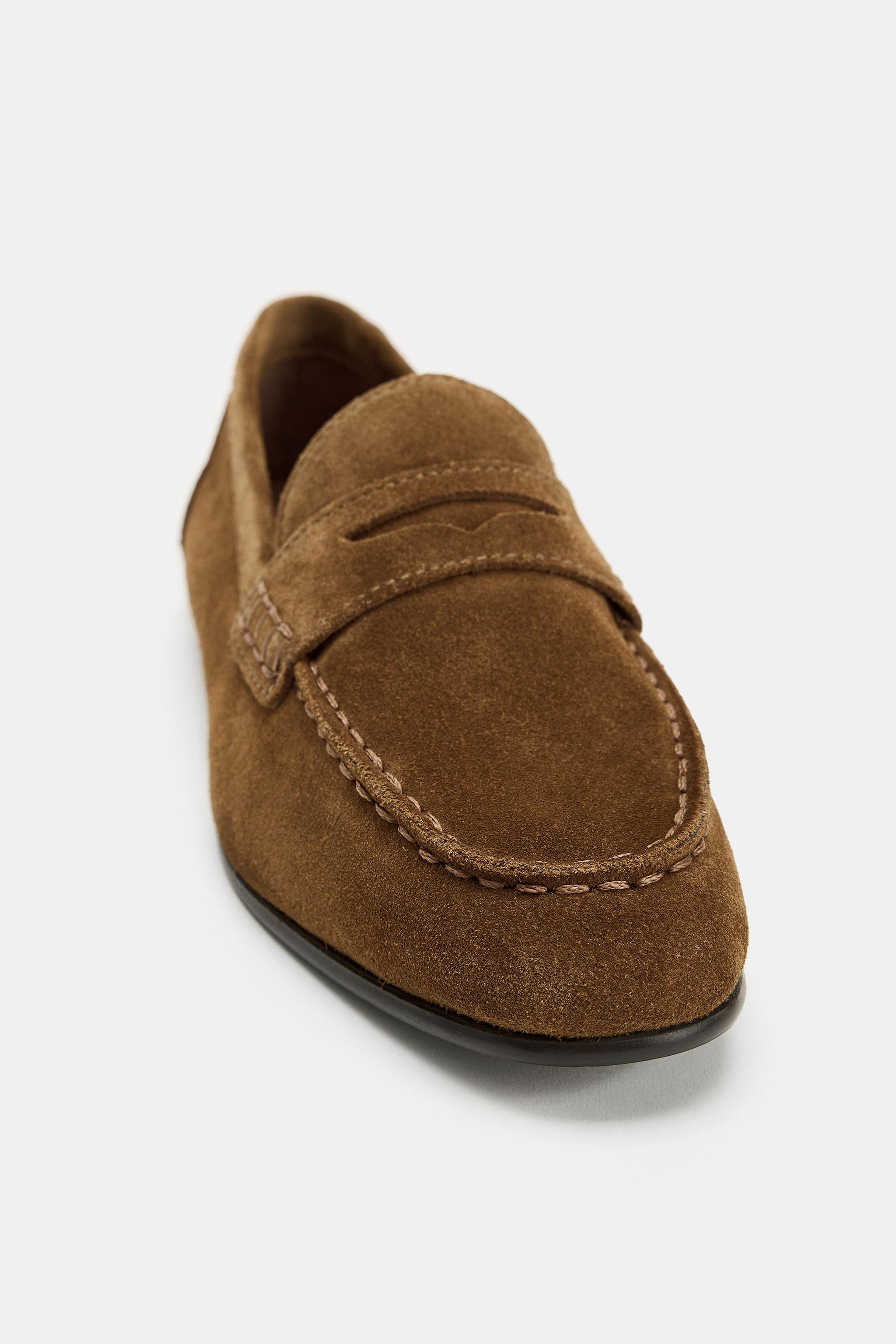 FLAT SUEDE LOAFERS | Zara US