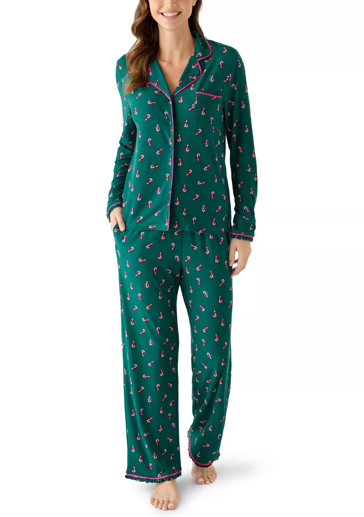 Women's Ruffle Notch Pajama Set | Belk