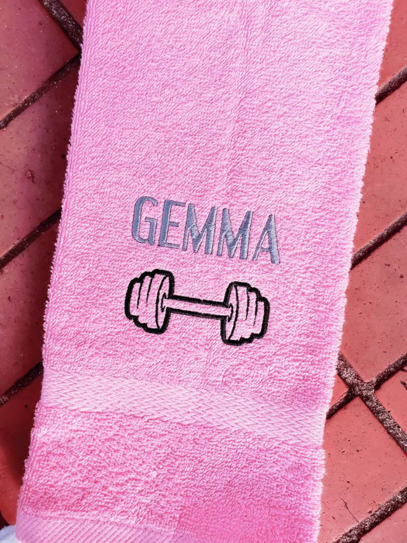 Personalized Barbell Outline Gym Towel: Monogrammed Sports Hand Towel - Etsy | Etsy (US)