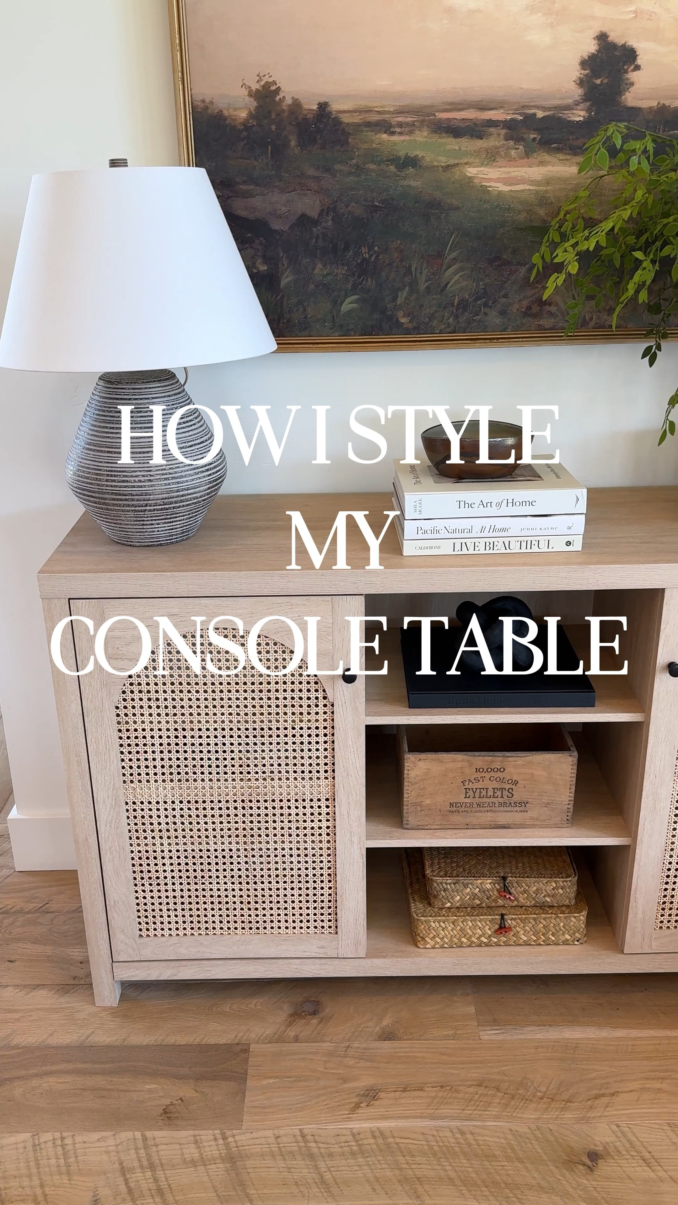 I love this new console table that we bought, and it was so fun to get to style it with all of these pieces already in our home. Repurposing is the best, cheapest way to put a new look together!

#consoletable
#stylewithme
#accenttable
#bookshelf
#amazonhomefinds
#homedecorideas
#traditionalhome
#rusticcharm
#moderninteriors
#stylemyhome

#LTKVideo #LTKHome