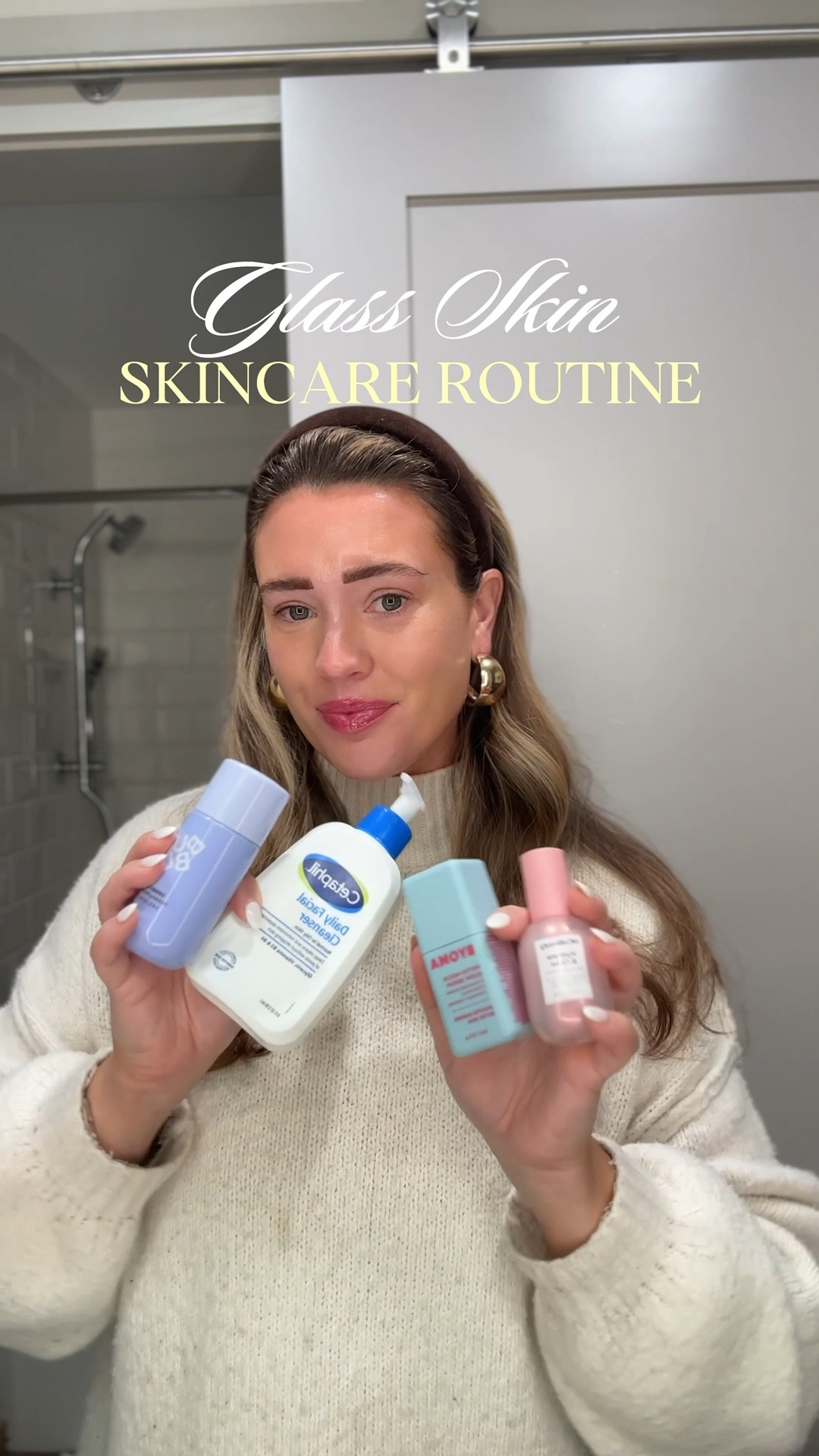 GLASS SKIN SKINCARE 
STEP 1: cleanse with Cetaphil daily facial cleanser 
STEP 2: Bubble Cosmic Silk Hydrating Milky Toner 
STEP 3: Byoma phyto mucin glow serum 
STEP 3: Mco Beauty Hydrate&Glow Ultra Dew Serum 

#LTKBeauty #LTKFindsUnder50