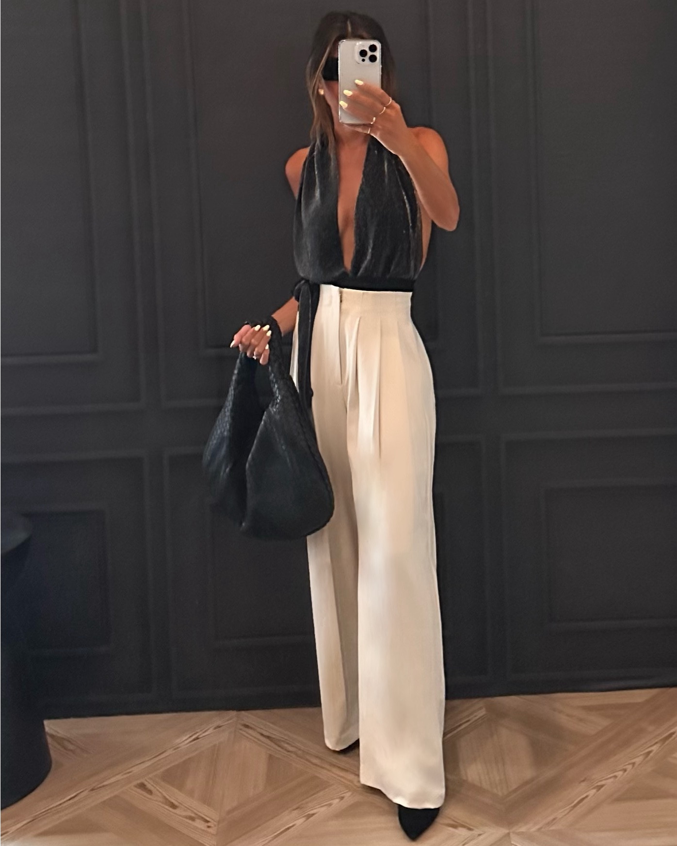 Tonight we celebrate!! 🙌🏽 🙌🏽🙌🏽 Uber is stuck in horrible traffic so snapped another one to show you the back of this AMAAAAAAAAAZING BODYSUIT!!!! Superdown, 60 bucks and the belt/tie is removable! 

These Ecru pleated trousers by Line and Dot are my new favs!!! If you’re looking for that perfect pant, these are definitely worth ordering and trying on!  Such high quality, they feel designer, fit like they’re tailored and the pleats give them such a vibe 🤍

#LTKstyletip #LTKparties #LTKfindsunder100