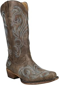 ROPER Womens Riley Round Toe Casual Boots Mid Calf Low Heel 1-2" - Black | Amazon (US)