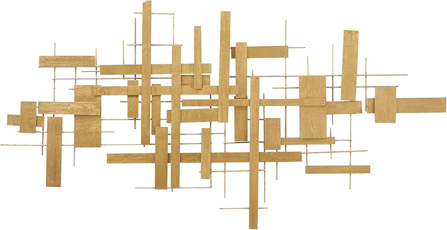 CosmoLiving by Cosmopolitan Metal Geometric Home Wall Decor 3D Stripes Wall Sculpture, Wall Art 6... | Amazon (US)